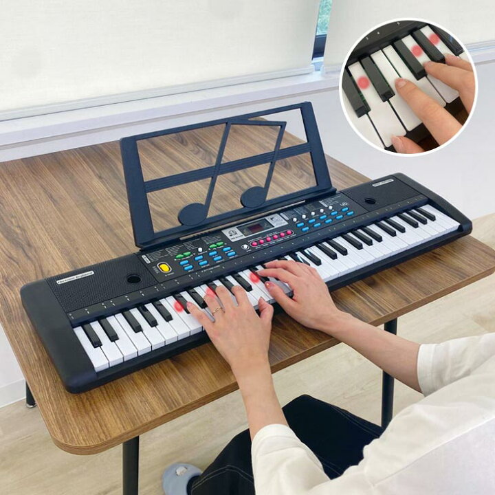 楽天市場】光る鍵盤 電子ピアノ キーボード ガイド機能付き ピアノ 61 