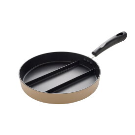 仕切り フライパン センターエッグトリプルパン 24cm IH ガス 対応 同時調理 時短 朝食 お弁当 3品 卵焼き フッ素加工 調理器具 キッチン オリーブ カフェラテ ミルク 省エネ 少量 一人暮らし 贈り物 ギフト 送料無料