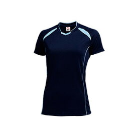 WUNDOU (ウンドウ) ウィメンズバレーボールシャツ ネイビー×サックス P-1620 1710 レディース ウィメンズ 婦人 バレーボール ウェア
