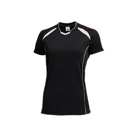 WUNDOU (ウンドウ) ウィメンズバレーボールシャツ ブラック×ライトピンク P-1620 1710 レディース ウィメンズ 婦人 バレーボール ウェア