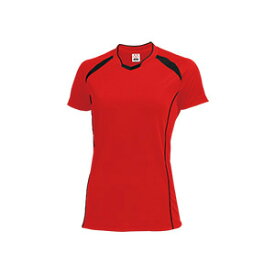 WUNDOU (ウンドウ) ウィメンズバレーボールシャツ レッド×ブラック P-1620 1710 レディース ウィメンズ 婦人 バレーボール ウェア