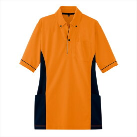 AITOZ アイトス サイドポケット半袖ポロシャツ(男女兼用) オレンジ 7679 ウェア メンズ レディース