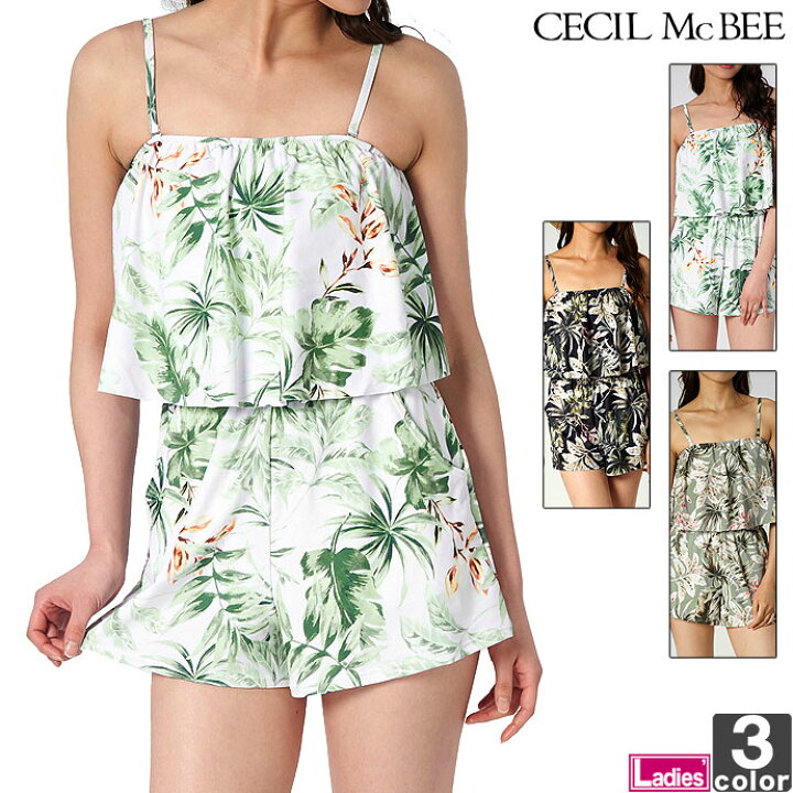 楽天市場 水着 セシルマクビー Cecil Mcbee レディース 2 607 リーフ柄 コンビネゾン 2107 スイムウェア 海水浴 一体型 プール タンクトップ ビキニ ショートパンツ オールインワン スポーツショップ グラスホッパー