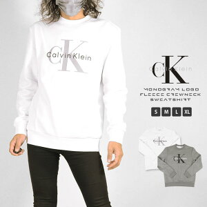 �g���[�i�[ �J���o���N���C�� CALVIN KLEIN �����Y 40BM801 Monogram Logo Fleece Crewneck Sweatshirt �u�����h �R�[�f ������� �l�C �X�g���[�g ���� ���킢�� �X�E�F�b�g