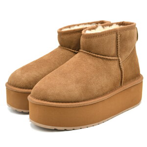 EMU Australia エミュ 厚底 ムートンブーツ Stinger Micro Flatform W13082 ショートブーツ シープスキン ムートン プラットフォーム はっ水 撥水 靴 ブーツ 厚底 レザー 対策 防寒 保温 ファー ボア レデ