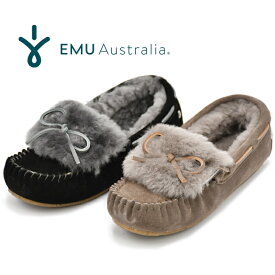 EMU Australia エミュ エミュー モカシン シープスキン AMITY CUFF アミティーカフ 日本限定 W11200 ムートン スエードモカシン ファー ボア フラットシューズ レディース 靴【あす楽対応】【大きいサイズ】