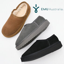 EMU Australia エミュ スリッポン 厚底 W13253 Platform Pico Wool ウール メリノウール ムートン ブーツ 本革 レザー 対策 防寒 保温 ファー ボア ブラック レディース 靴