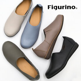 【ポイント10倍】Figurino フィグリーノ オブリークトゥ スリッポン FT107 日本製 本革 軽量 レザー 牛革 スリッポンシューズ レディース 靴 ブラック 黒 婦人靴 歩きやすい 痛くない