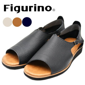 【ポイント10倍】Figurino フィグリーノ サンダル F1479 日本製 本革 軽量 レザー バックストラップ サンダル ワンストラップ 幅広 3E ゆったり リラックス レディース 靴 ブラック 黒 婦人靴