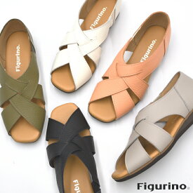 【ポイント10倍】Figurino フィグリーノ 軽量 メッシュサンダル FT139 日本製 本革 幅広 3E 甲高 ワイズ ゆったり リラックス レザー 牛革 レディース 靴 ブラック 黒 婦人靴