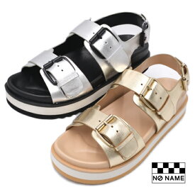 【ポイント10倍】ノーネーム 厚底 サンダル セール SUN-31948 L.GOLD SILVER スポーツサンダル スポサン 軽量 レザー 本革 レディース NO NAME