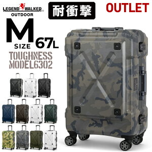 【50%OFF】名入れ無料【クーポン発行】アウトレット セール スーツケース キャリーケース M サイズ フレーム ダブルキャスター キャリーバッグ 中型 5泊 6日 6泊 7日 7泊 1週間 用 LEGEND WALKER レ