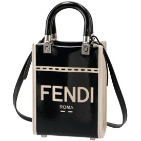 【訳あり】フェンディ FENDI トートバッグ サンシャイン スモール FENDI ROMA パテント ミニバッグ ブラック 8BS051 ANT7 F0H9H