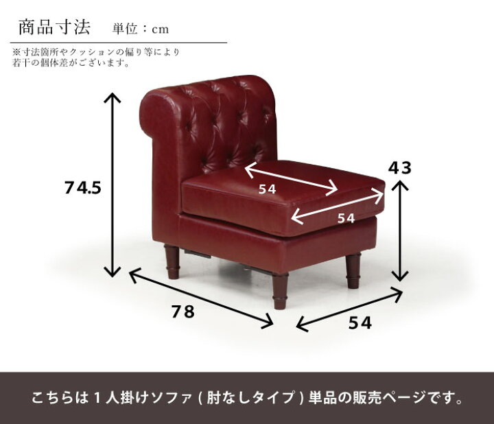 楽天市場】ソファ 1Pソファ 1人掛けソファ 幅54cm 肘無しソファ 
