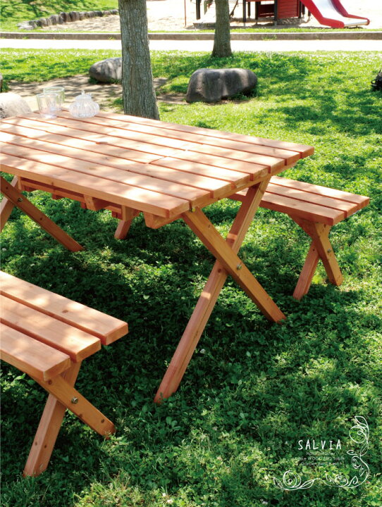 楽天市場】BBQテーブル&ベンチセット 軽量な杉材を使用!幅120cmベンチ2 