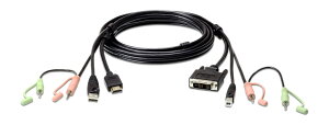 �y�V�i/���i/����s�z1.8m USB KVM�P�[�u��(HDMI=��DVI-D�ϊ��@�\�A�I�[�f�B�I�R�l�N�^�[�t��) 2L-7D02DH/ATEN