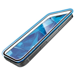 【新品/取寄品/代引不可】iPhone 16 Plus/iPhone 15 Plusガラスフィルム/フレーム付き/高透明/ブルーライトカット PM-A24BFLGFBL