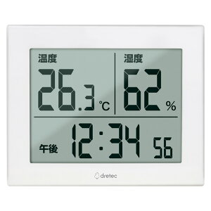 【新品/取寄品/代引不可】【特選商品6】ドリテック 大画面温湿度計 O-506WT