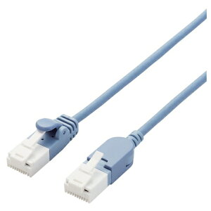 【新品/取寄品/代引不可】LANケーブル/CAT6A/爪折れ防止/スイング式コネクタ/3.0m/ブルー LD-GPATSW/BU30