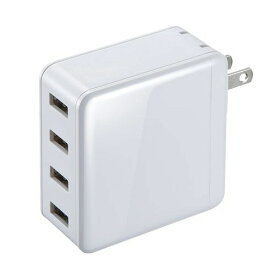 【新品/取寄品/代引不可】USB充電器(4ポート・合計6A・ホワイト) ACA-IP54W