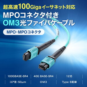 �y�V�i/���i/����s�z���t�@�C�o�P�[�u�� MPO-MPO OM3 �}���`���[�h 12�c Type B�z��(�N���X����)�Ή� 100Gbps 3m ��R �ᑹ�� �g���[�T�r���e�B�\ HKB-MPO12M3B-03