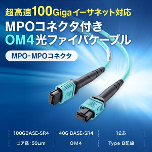 �y�V�i/���i/����s�zMPO���t�@�C�o�P�[�u�� OM4 12�c B�z�� 100Gbps 3m MPO-MPO �}���`���[�h ����`���Ή� IEC���� �ᑹ�� �g���[�T�r���e�B�\ HKB-MPO12M4B-03