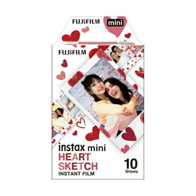インスタントカラーフィルム instax mini 絵柄入りフレーム ハートスケッチ 1パック（10枚入）HEART SKETCH WW 1 富士フイルム