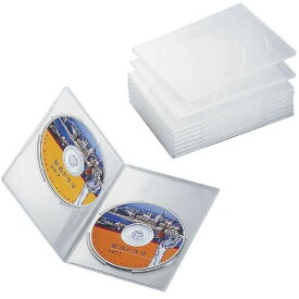 【新品/取寄品/代引不可】スリムDVDトールケース(2枚/クリア/10個) CCD-DVDS06CR