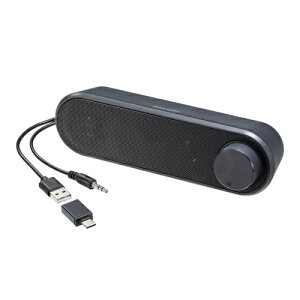 �y�V�i/���i/����s�zPC�X�s�[�J�[ USB���d ���u���X���� 6W ���^ �X�e���I�~�j Type-C�ϊ��A�_�v�^ ���^�t�������W 40mm �P�[�u��2m ���ʒ��� MM-SPL24UBK