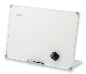 【新品/取寄品/代引不可】スタンド付きホワイトボード 無地面 シール付裏面用マグネット付き スタンドは取り外し可 Lサイズ450x600mm VWB078