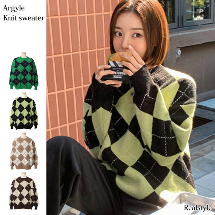楽天市場 アーガイル柄クルーネックワイドニットセーター レディース トップス 秋冬 柄 ゆったり 長袖 大きめ カジュアル かわいい おしゃれ きれいめ 上品 韓国ファッション プルオーバー オーバーサイズ 丸首 大人 Real Style リアルスタイル 楽天市場 アーガイル柄クルーネックワイドニットセーター レディース トップス 秋冬 柄 ゆったり 長袖 大きめ カジュアル かわいい おしゃれ きれいめ 上品 韓国ファッション プルオーバー オーバーサイズ 丸首 大人 Real Style リアルスタイル