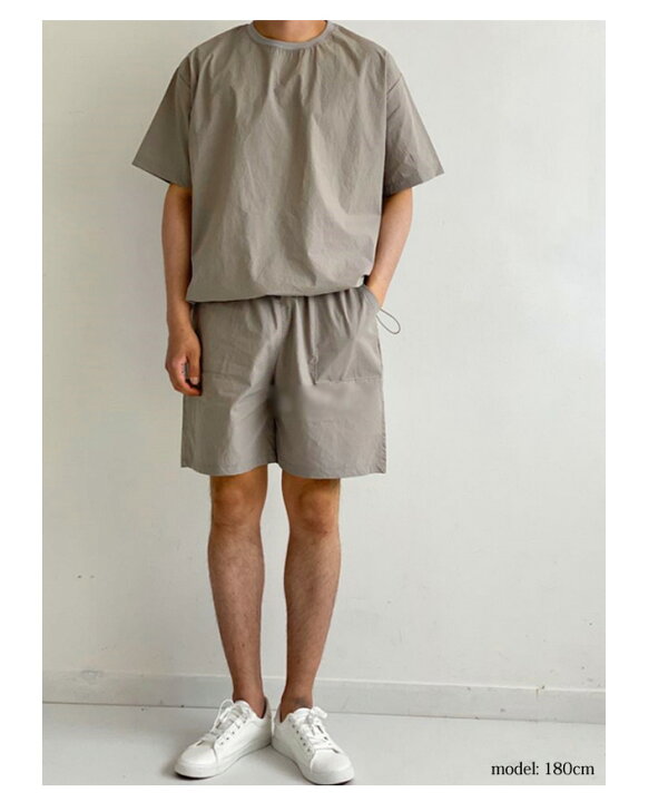 楽天市場 コットンナイロン風トップス ベイカーハーフパンツセットアップ メンズ カットソー 半袖 夏服 大きいサイズ ワイドパンツ ルーズ ポケット 上下セット 2点セット オーバーサイズ Tシャツ メンズファッション メール便 Real Style リアルスタイル