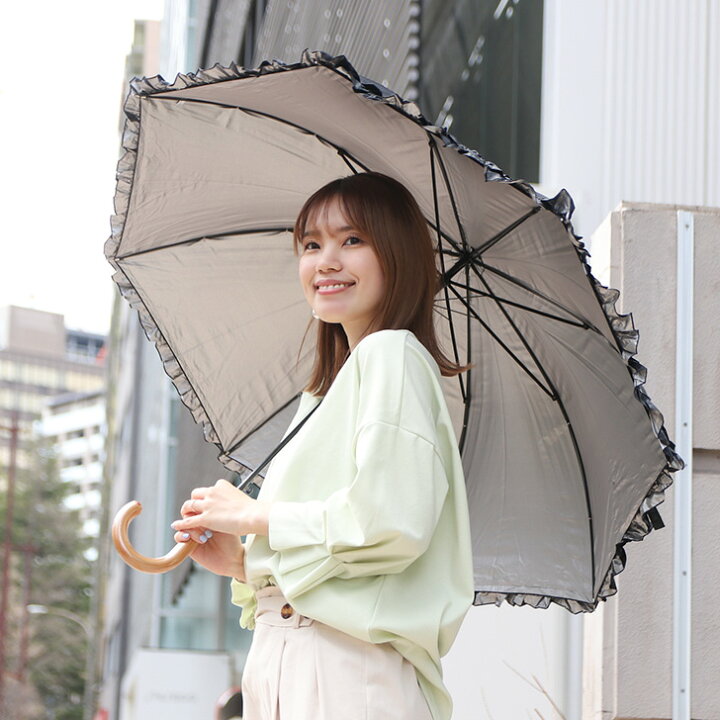 楽天市場 晴雨兼用uvカット率99 ジャンプ式フリル長傘 58cm レディース 傘 かさ 雨傘 紫外線対策 日傘 ジャンプ傘 大きめ おしゃれ かわいい 上品 きれいめ フラワー レイングッズ 通勤 通学 プレゼント Real Style リアルスタイル