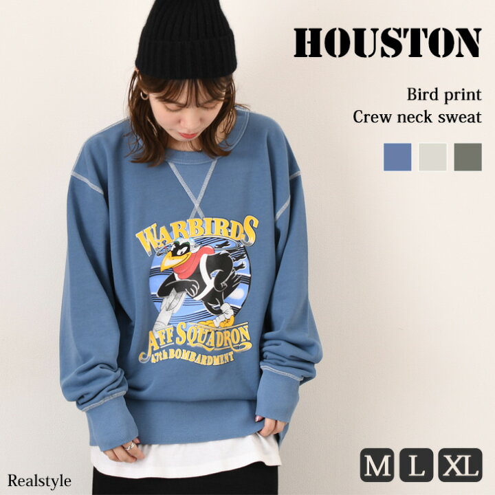 楽天市場】ヒューストン HOUSTON クルーネック バード プリント 