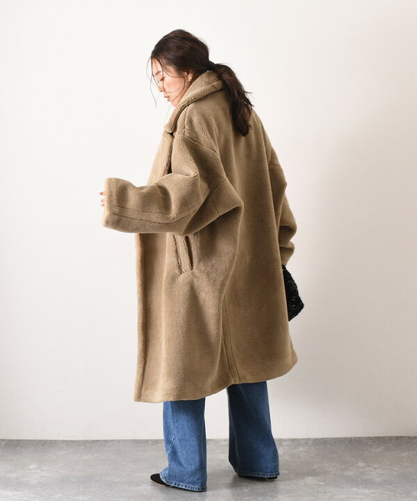 楽天市場】ワイドチェスターテディボアコート レディース アウター 