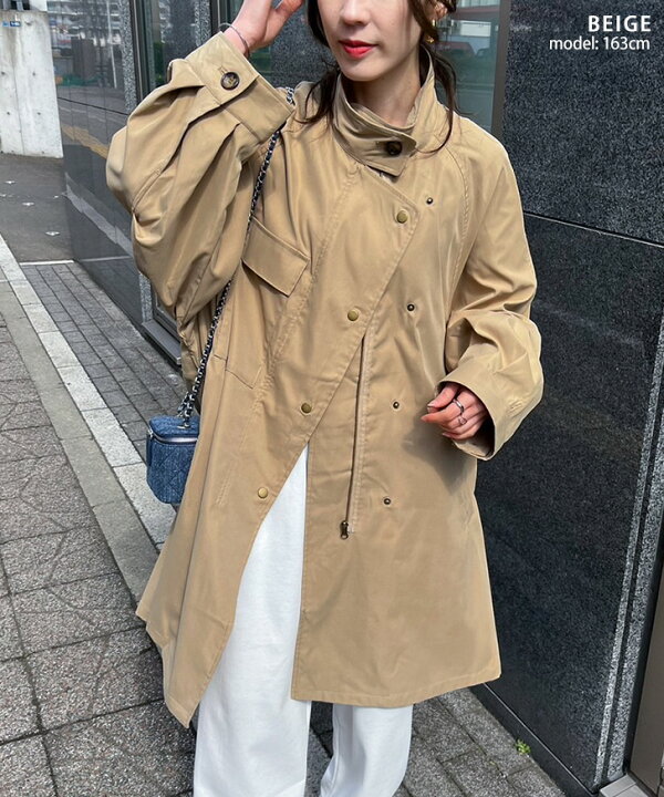 楽天市場】ミドル丈シャークスキンミリタリーコート レディース 