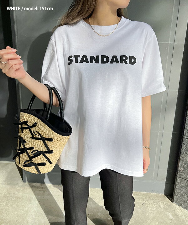 楽天市場】STANDARDロゴプリントワイド半袖Tシャツ レディース 