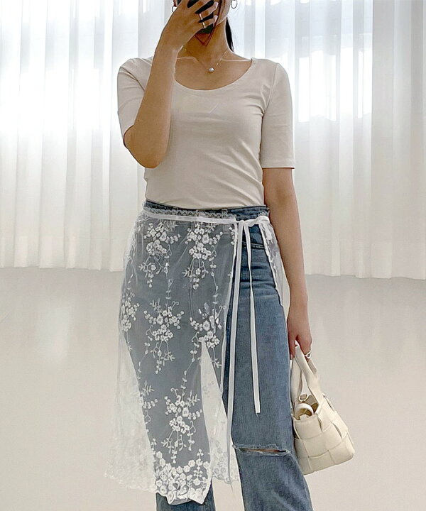 楽天市場】花柄シアーレースレイヤードラップスカート レディース  