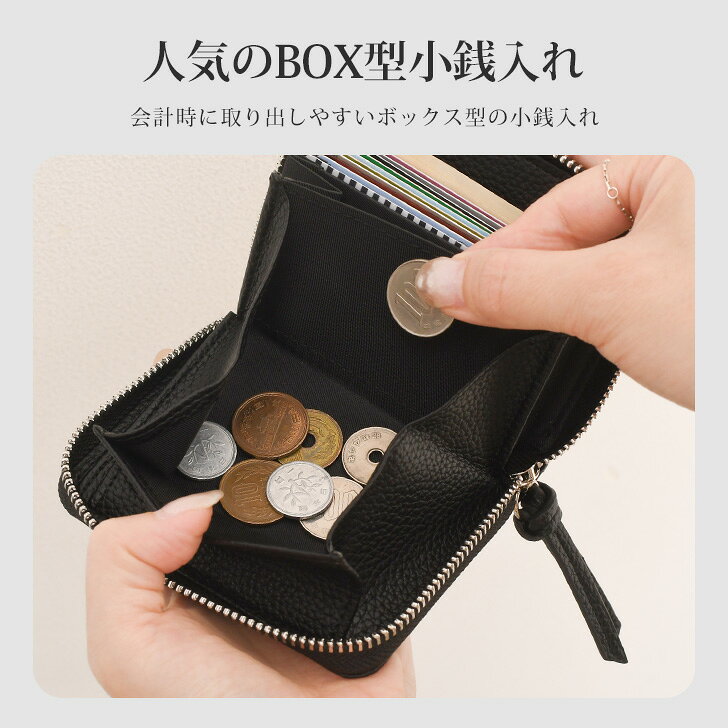 小銭とカードが一目瞭然!お札が折れない♪ スリップ式ミニ財布 ハラコ ファスナー ジャバラカード レディース 財布 二つ折り 本革 牛革 お札を折らない カード入れ 小銭入れ 蛇腹 じゃばら コンパクト おしゃれ かわいい アニマル柄 レオパード メール便 - メイン画像 5