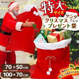 サンタさんの大きなクリスマスプレゼント袋 クリスマス サンタクロース コスプレ 衣装 仮装 小道具 巾着 バッグ プレゼント入れ プレゼント ギフト ラッピング 特大 巨大 大きめ 大きい マチなし 平袋 布 コスプレ インテリア たくさん入る いっぱい入る メール便