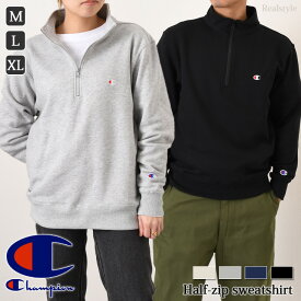 Champion チャンピオン ハーフジップ スウェットシャツ C3-B020 スウェット メンズ レディース ブランド トップス 長袖 プルオーバー 裏毛 ユニセックス ストリート カジュアル おしゃれ メール便