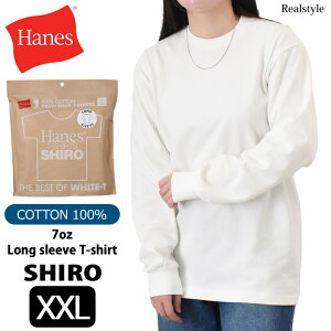 Hanes �w�C���Y �N���[�l�b�N T�V���c �傫���T�C�Y SHIRO �����O�X���[�u HM4-D201-XXL �����Y ���f�B�[�X �g�b�v�X ���� �u�����h �J�b�g�\�[ ��T ��100�� ���� ���� ���n ���[����