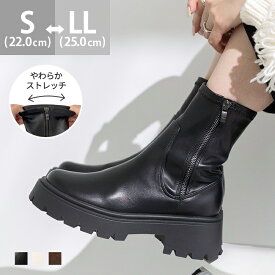 【クーポンで1000円OFF】 送料無料 ブーツ ショートブーツ レディース 6cmヒール 厚底 ストレッチ 防寒 ストレッチブーツ 厚底ブーツ すべりにくい 痛くない 歩きやすい 疲れにくい ラウンドトゥ きれいめ おしゃれ 袴 着物 旅行