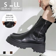 【クーポンで1000円OFF】 送料無料 ブーツ ショートブーツ レディース 6cmヒール 厚底 ストレッチ 防寒 …