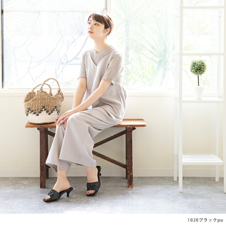 【20%OFFクーポン配布中】 【対象2点で1999円クーポン】 7/12 9:59マデ 1499円 送料無料 レディース スクエアトゥタックミュール サンダル ミュールサンダル つっかけ シューズ ヒール ヒールサンダル スクエアトゥ タック 痛くない 3e ssa ssb welleg from ... ベイクルーズ IZUMIDA LEE×GRISE ダブルツイストミュールサンダル