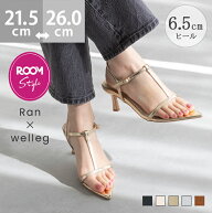 送料無料 【Ran×welleg】 ROOMコラボ ストラップサンダル レディース サンダル ポインテッドトゥ 片手で…