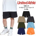 ハーフパンツ メンズ レディース ナイロン ユナイテッドアスレ UNITED ATHLE ショートパンツ ジャージパンツ 黒 ブラック 大きいサイズ 衣装 ファッション