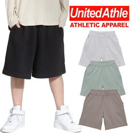 スウェット ハーフパンツ メンズ レディースユナイテッドアスレ UNITED ATHLE ショートパンツ ジャージパンツ 黒 ブラック グレー ベージュ グリーン 大きいサイズ 衣装 ファッション