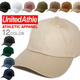 キャップ 帽子 UNITED ATHLE メンズ レディース ローキャップ 6パネル 無地 カジュアル コットン ブラック ネイビー ベージュ ホワイト 浅い ローキャップ 浅め サイズ調整可能 フリーサイズ コットン つば長 プレゼント