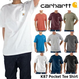 カーハート Tシャツ 半袖 CARHARTT USAモデル ワンポイント 無地 半袖Tシャツ ポケット付きTシャツ メンズ スケート 黒 ブラック ホワイト 白